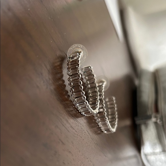 Melissa Lovy Baby Serena Hoops, Silver Hoop Earrings - Picture 2 of 4